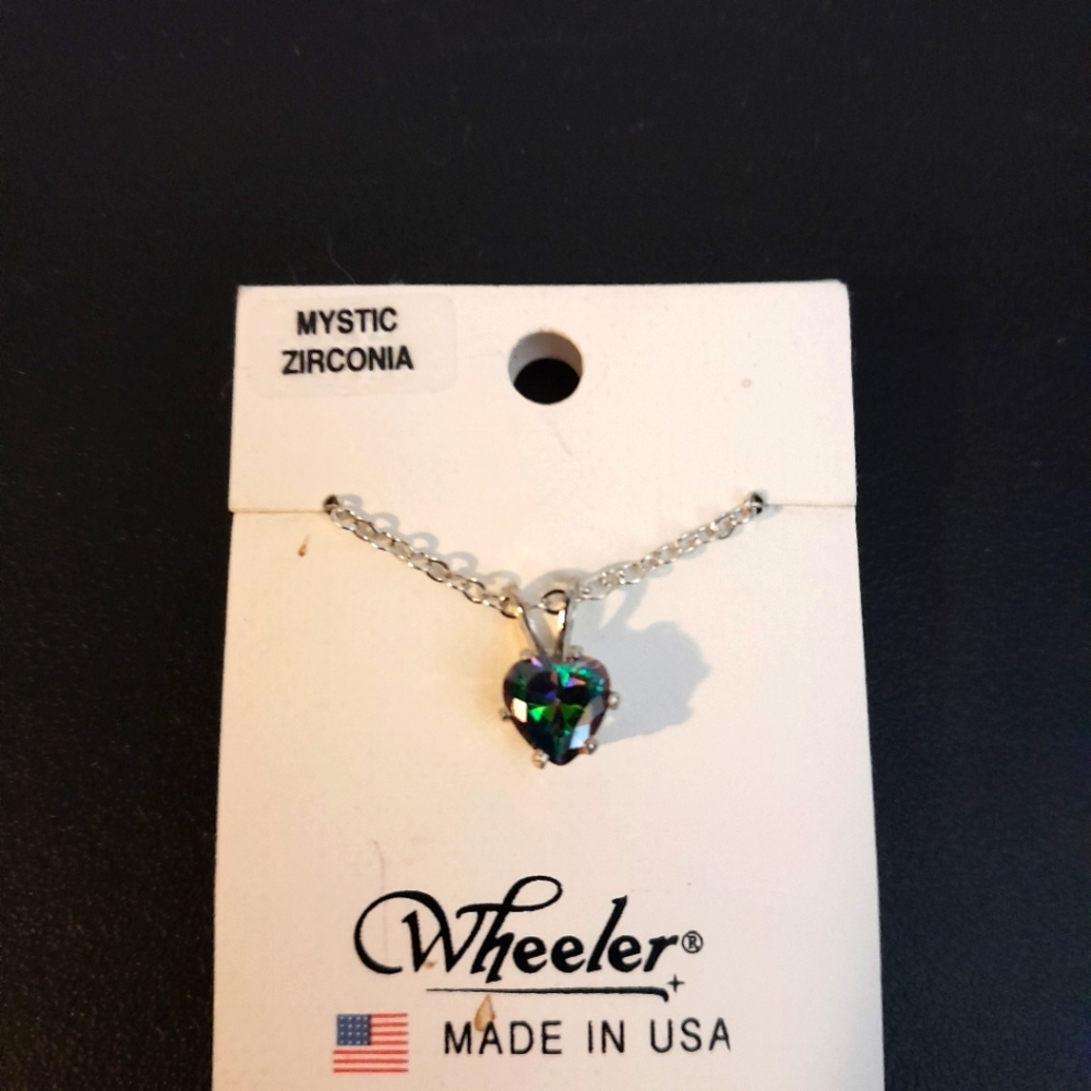 Wheeler Mystic Zirconia heart necklace